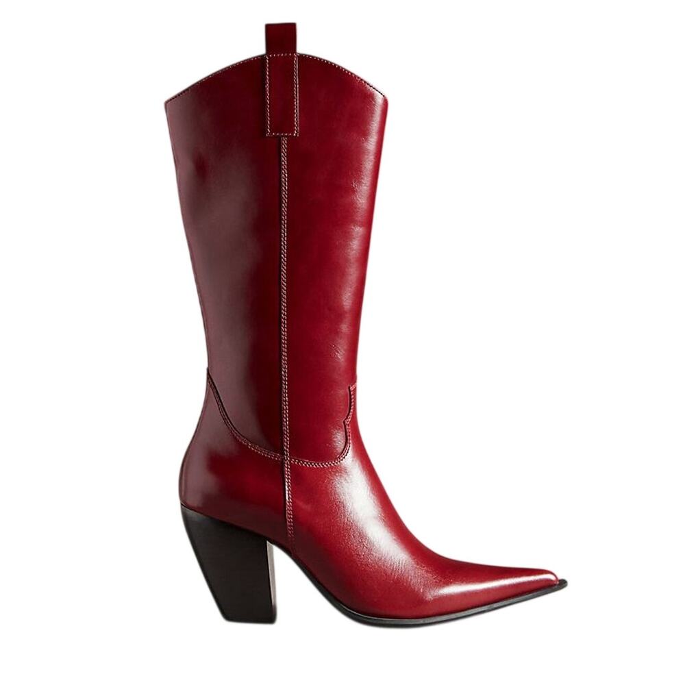 Jeffrey Campbell Sleek Wine Reckon Boots Size 7